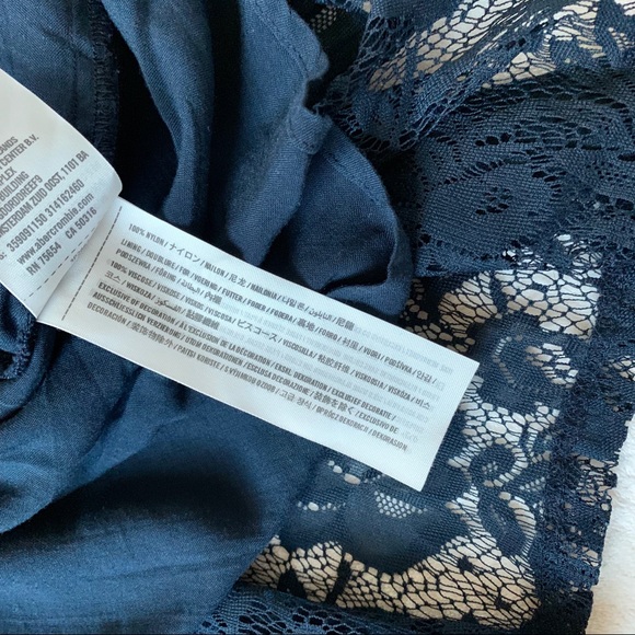 Hollister navy lace mini cold shoulder dress sz S - Picture 8 of 8